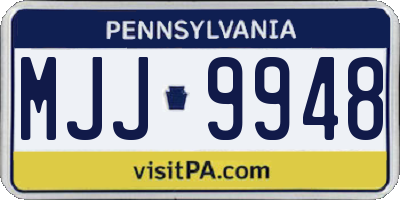 PA license plate MJJ9948
