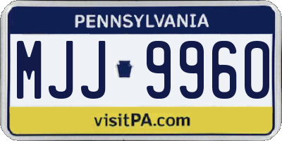 PA license plate MJJ9960