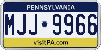 PA license plate MJJ9966
