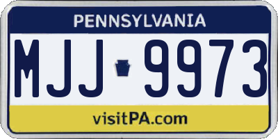 PA license plate MJJ9973