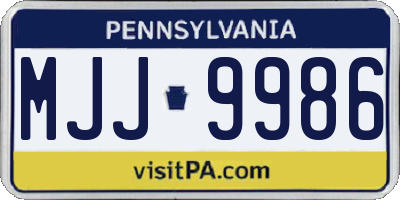 PA license plate MJJ9986