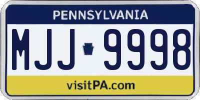 PA license plate MJJ9998
