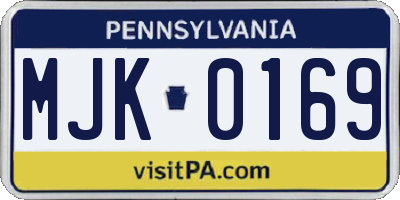 PA license plate MJK0169
