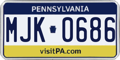 PA license plate MJK0686