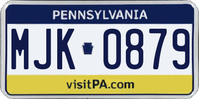 PA license plate MJK0879