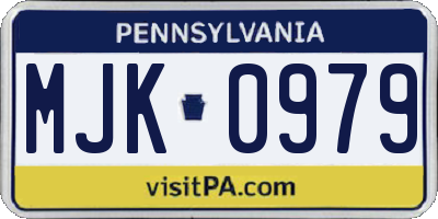 PA license plate MJK0979