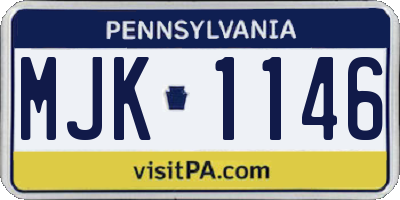 PA license plate MJK1146