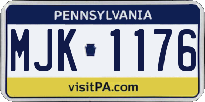 PA license plate MJK1176