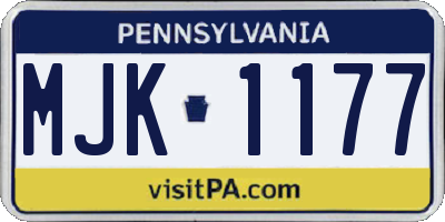 PA license plate MJK1177