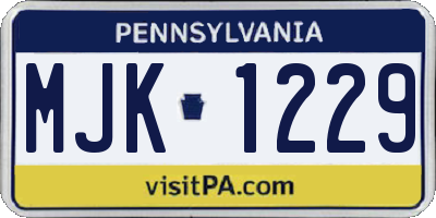 PA license plate MJK1229