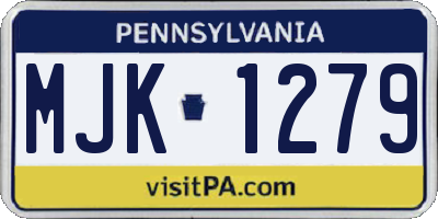 PA license plate MJK1279