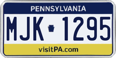 PA license plate MJK1295