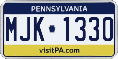 PA license plate MJK1330