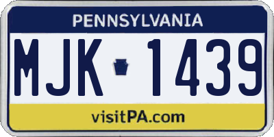 PA license plate MJK1439