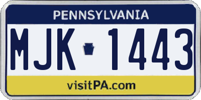 PA license plate MJK1443