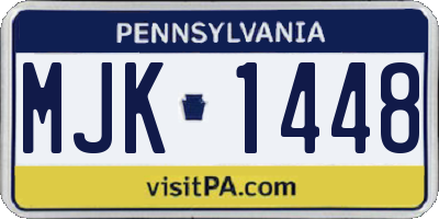 PA license plate MJK1448