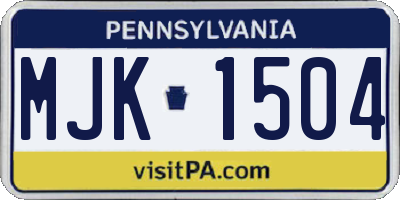 PA license plate MJK1504