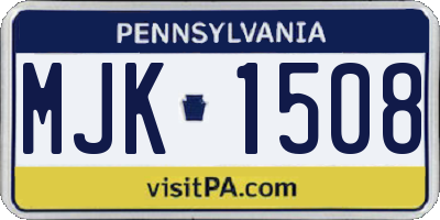 PA license plate MJK1508
