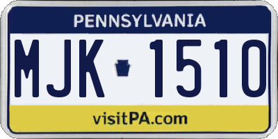 PA license plate MJK1510