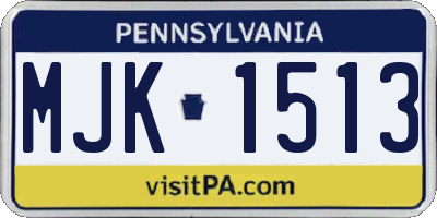 PA license plate MJK1513