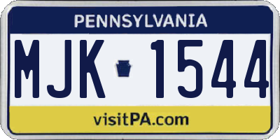 PA license plate MJK1544