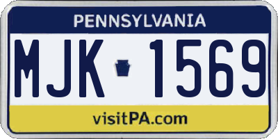 PA license plate MJK1569