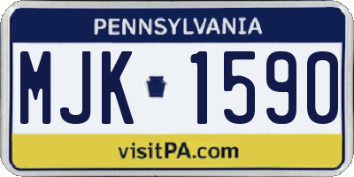 PA license plate MJK1590