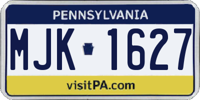 PA license plate MJK1627