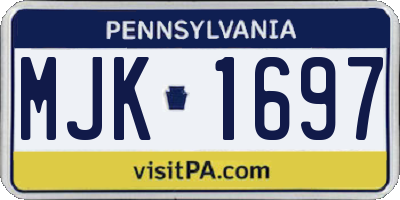 PA license plate MJK1697