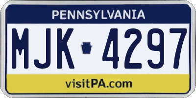 PA license plate MJK4297