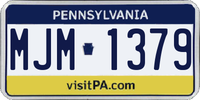 PA license plate MJM1379