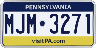 PA license plate MJM3271