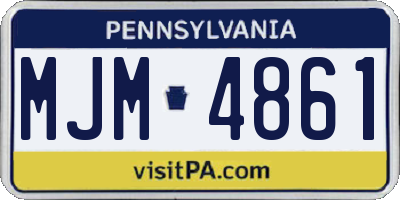 PA license plate MJM4861