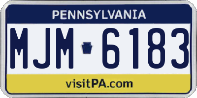 PA license plate MJM6183
