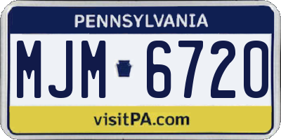 PA license plate MJM6720