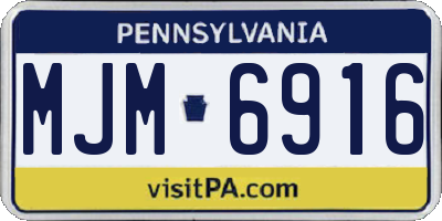 PA license plate MJM6916