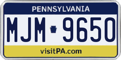 PA license plate MJM9650
