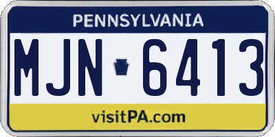 PA license plate MJN6413