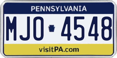 PA license plate MJO4548