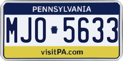 PA license plate MJO5633