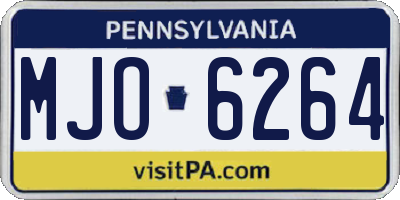 PA license plate MJO6264