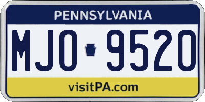 PA license plate MJO9520