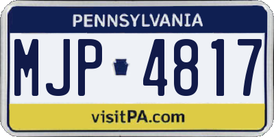 PA license plate MJP4817