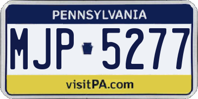 PA license plate MJP5277