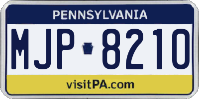 PA license plate MJP8210