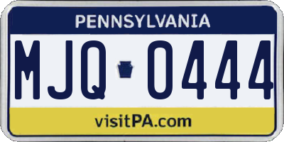 PA license plate MJQ0444