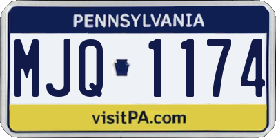 PA license plate MJQ1174