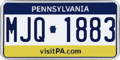 PA license plate MJQ1883