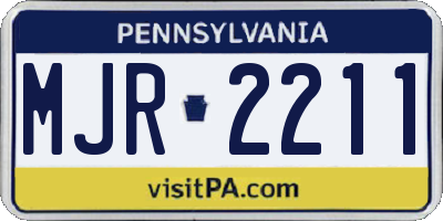 PA license plate MJR2211