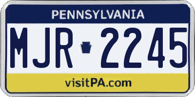 PA license plate MJR2245